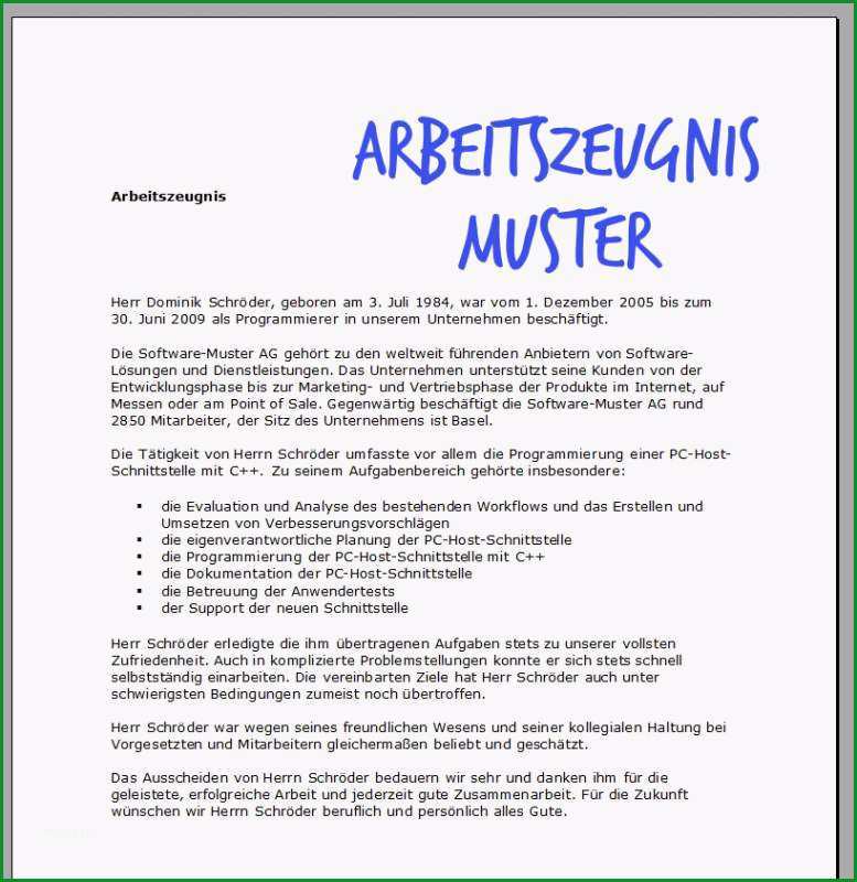 Außergewöhnlich Arbeitszeugnis Muster Download