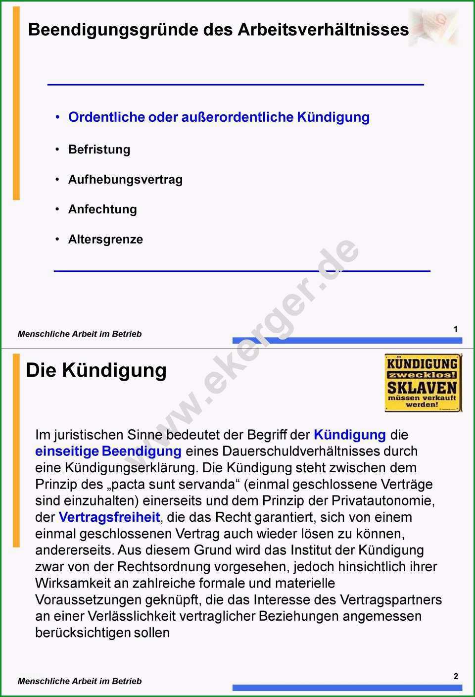 auserordentliche kundigung vorlage arbeitgeber