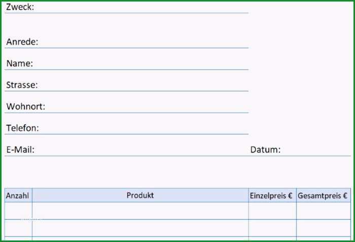 bestellformular vorlage fuer deine bestellung