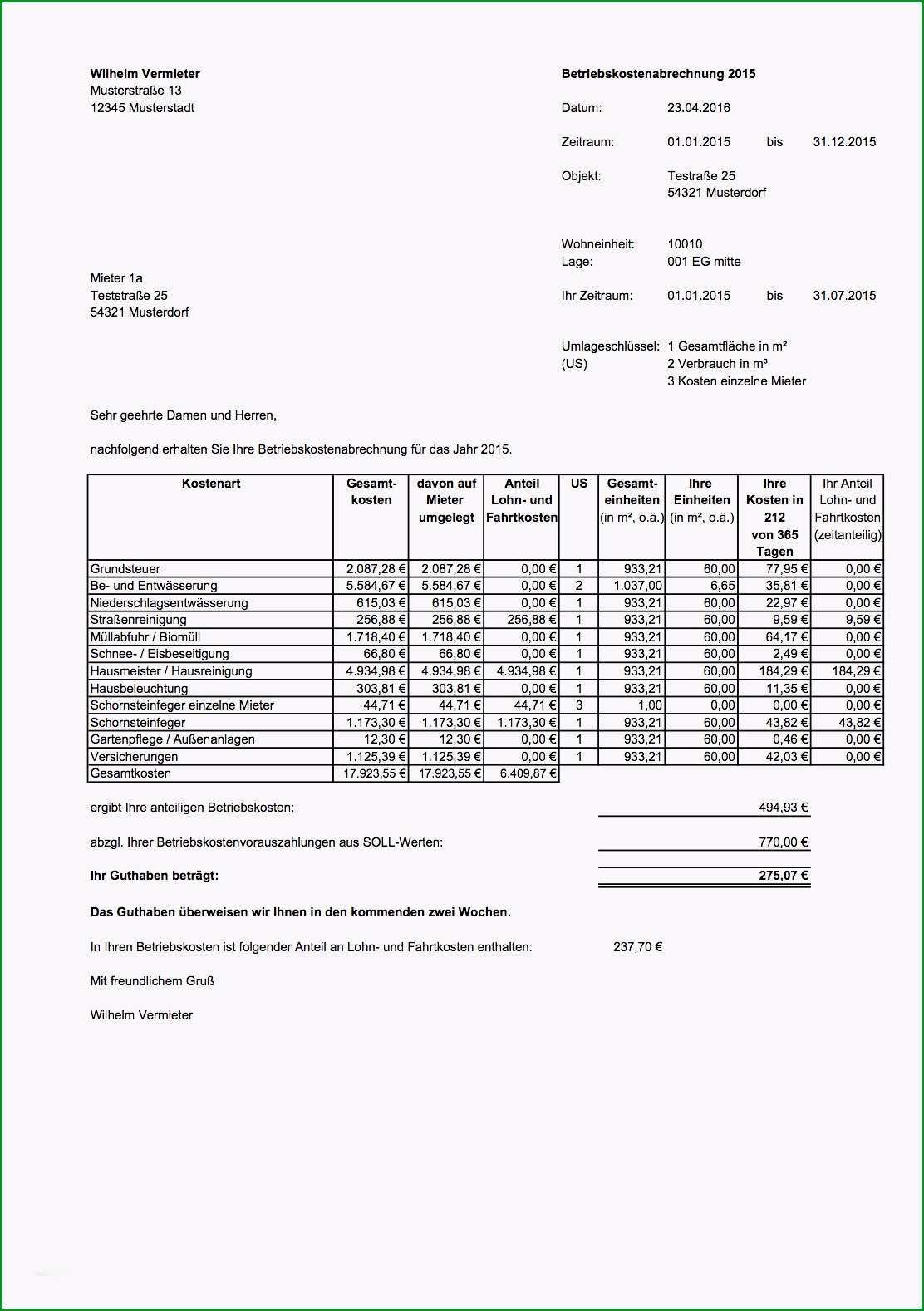 betriebskostenabrechnung vorlage kostenlos beste bezuglich neueste betriebskostenabrechnung vorlage kostenlos