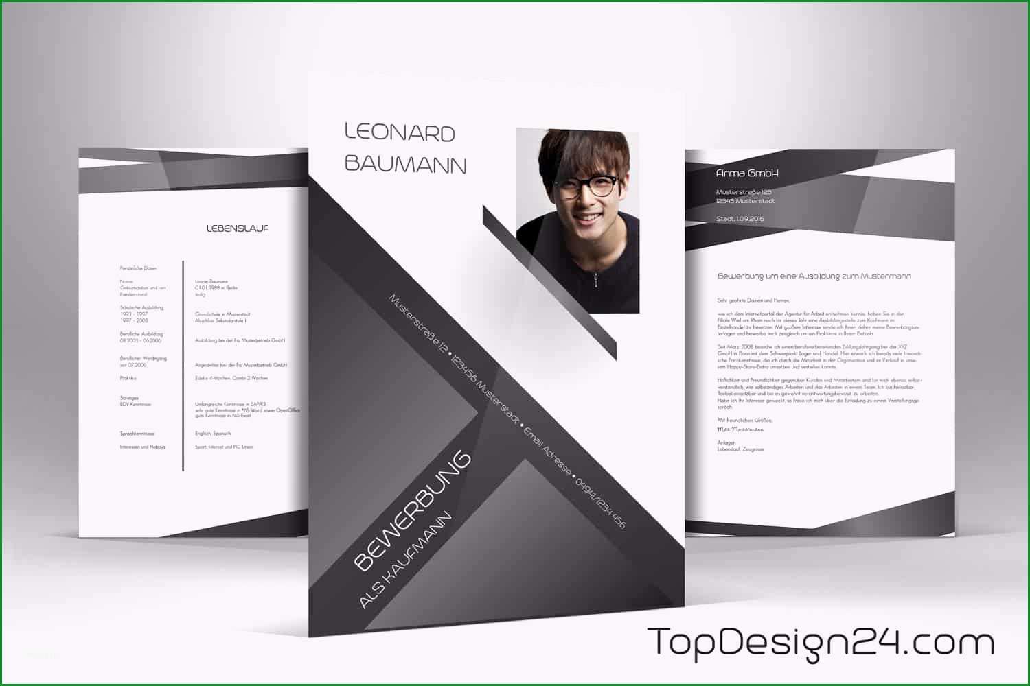 bewerbung design vorlage topdesign24 deckblatt leben