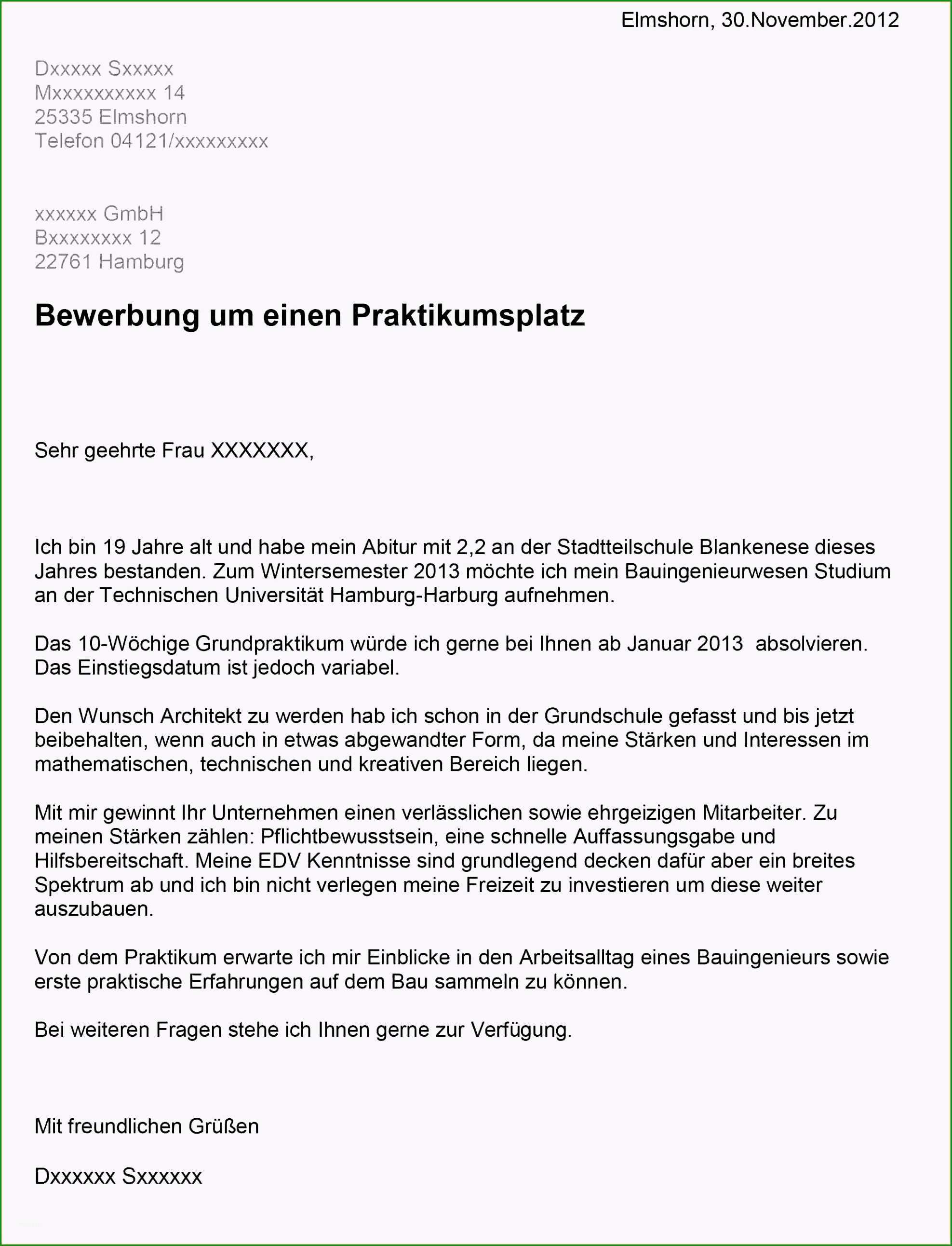 bewerbung sozialpraktikum