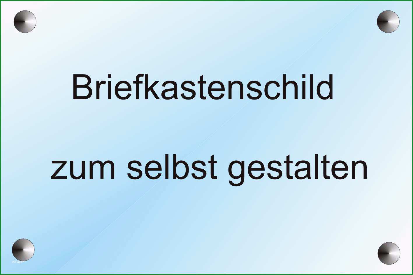 Briefkasten Schild individuellen Gravur