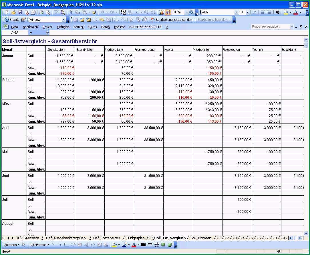 controlling excel vorlage