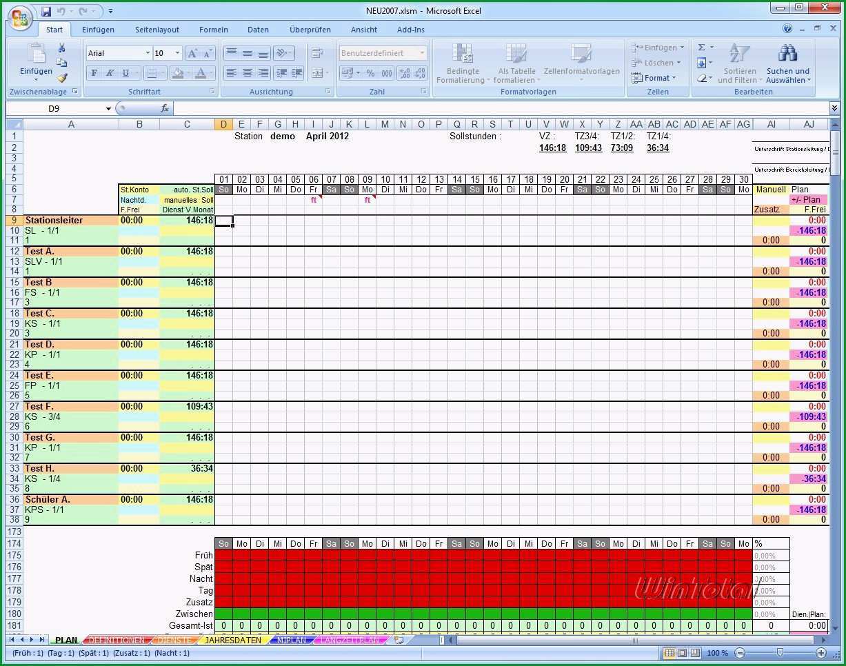 Außergewöhnlich Dienstplan In Excel Download Kostenlos &amp; Schnell Auf