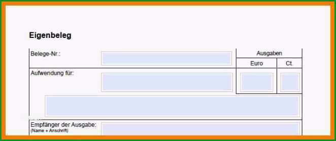 eigenbeleg vorlage excel beste 5 eigenbeleg vorlage