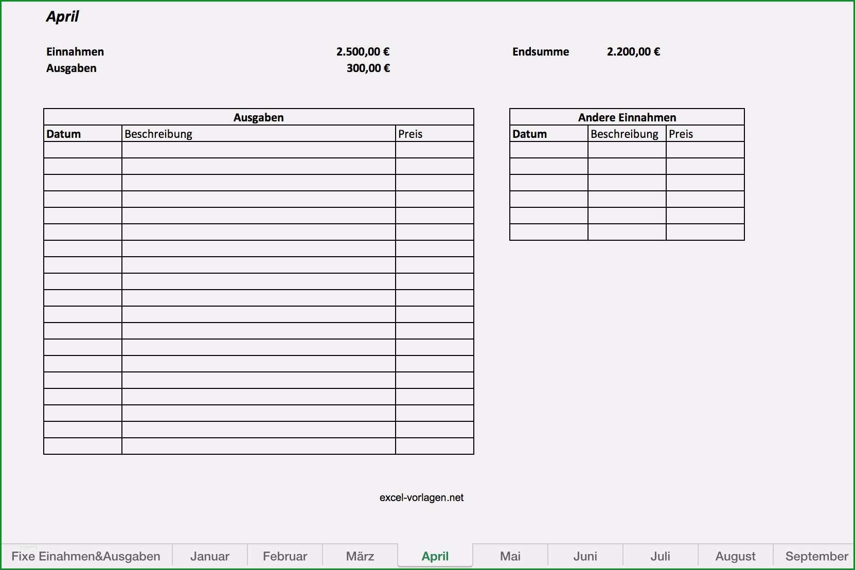 einnahmen ausgaben vorlage zum ausdrucken hubsch haushaltsbuch als excel vorlage kostenlos