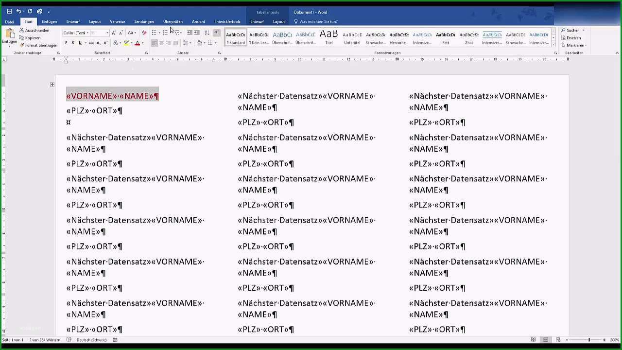 etiketten in word erstellen