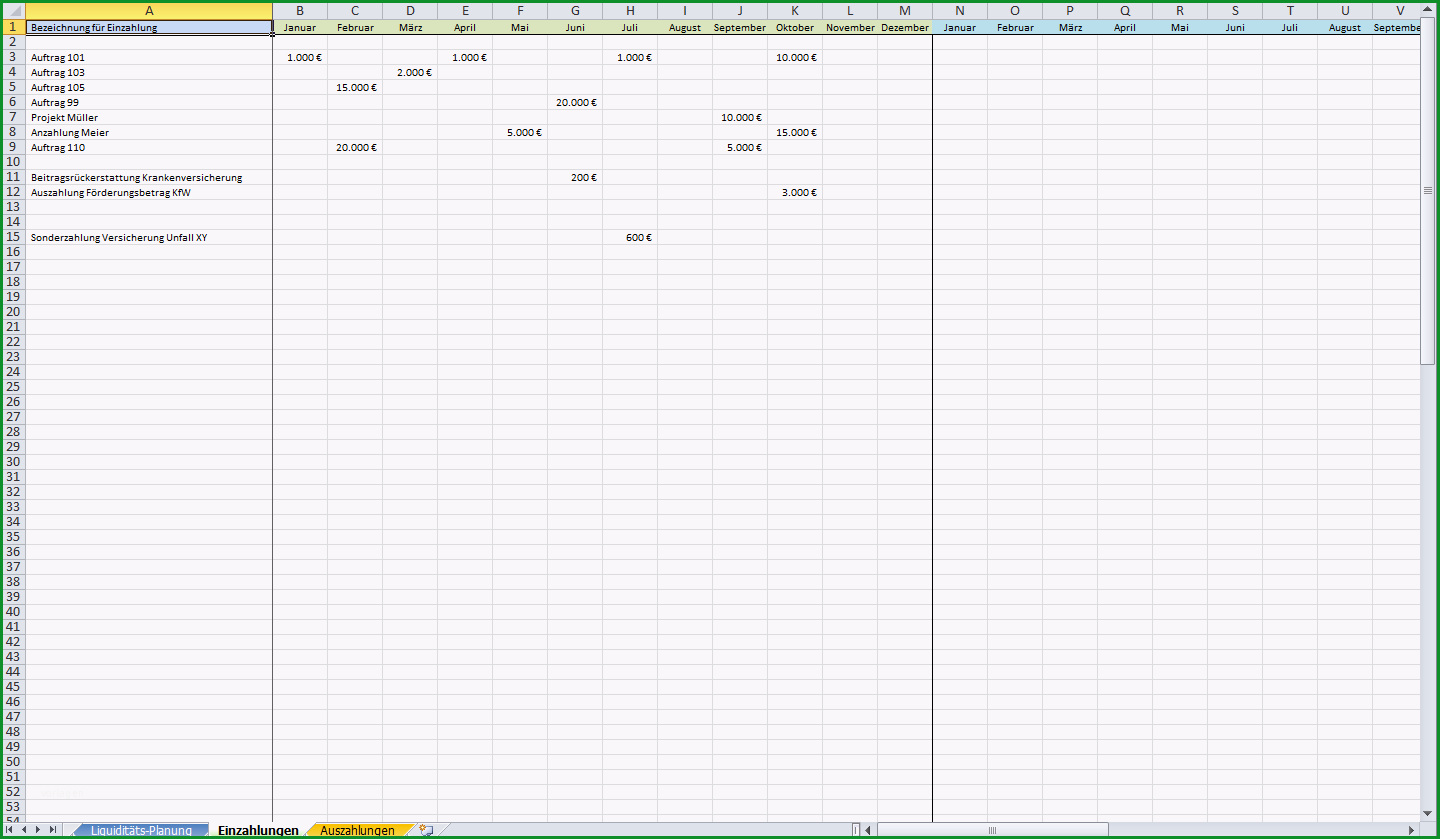 liquiditatsplanung excel vorlage