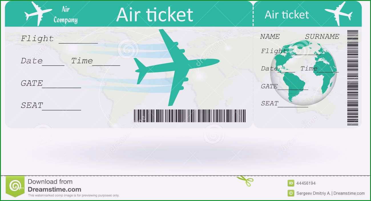 Außergewöhnlich Flugticket Vorlage