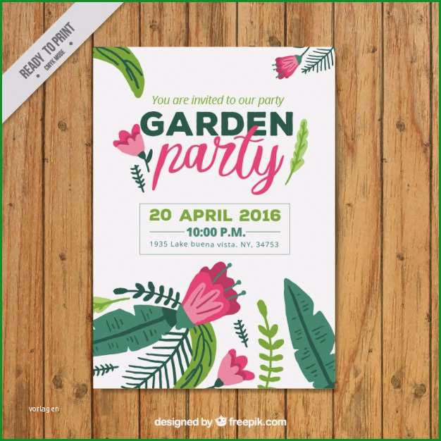 garten party plakat vorlage