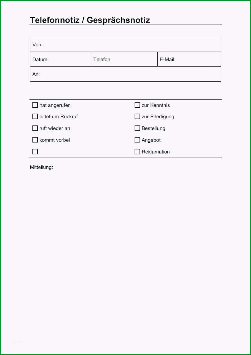 gespraechsnotiz vorlage