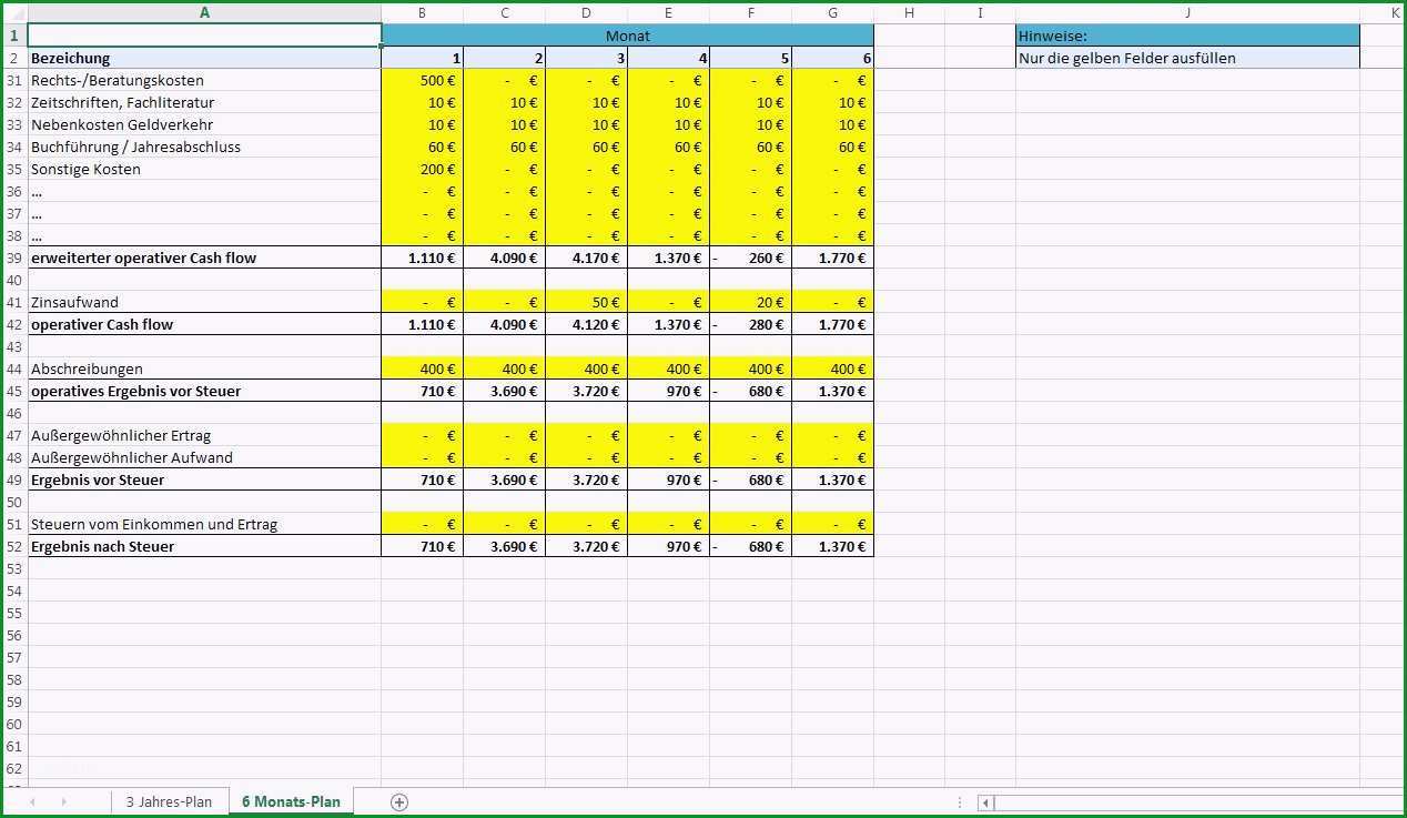 formlose gewinnermittlung vorlage excel