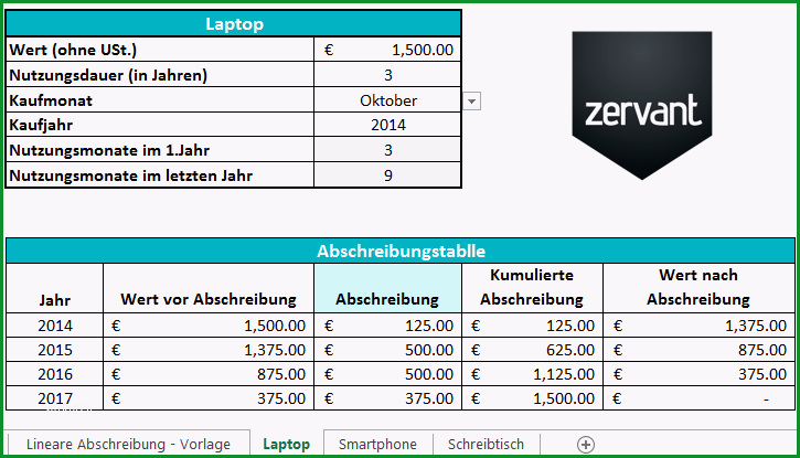 lineare abschreibung kostenloser abschreibungsrechner in excel