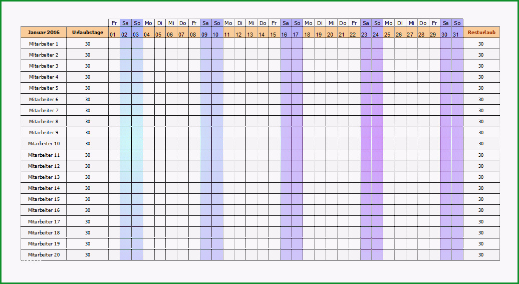 excel kostenlose urlaubsplaner vorlagen