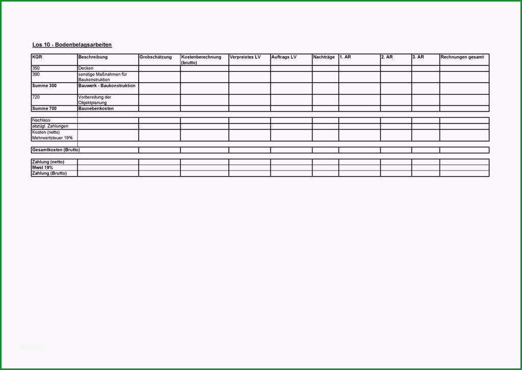 kostenverfolgung excel vorlage