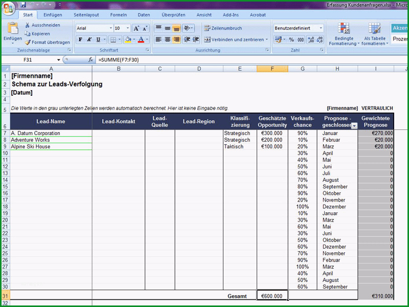 Außergewöhnlich Kundenliste Excel Vorlage Kostenlos – Werden