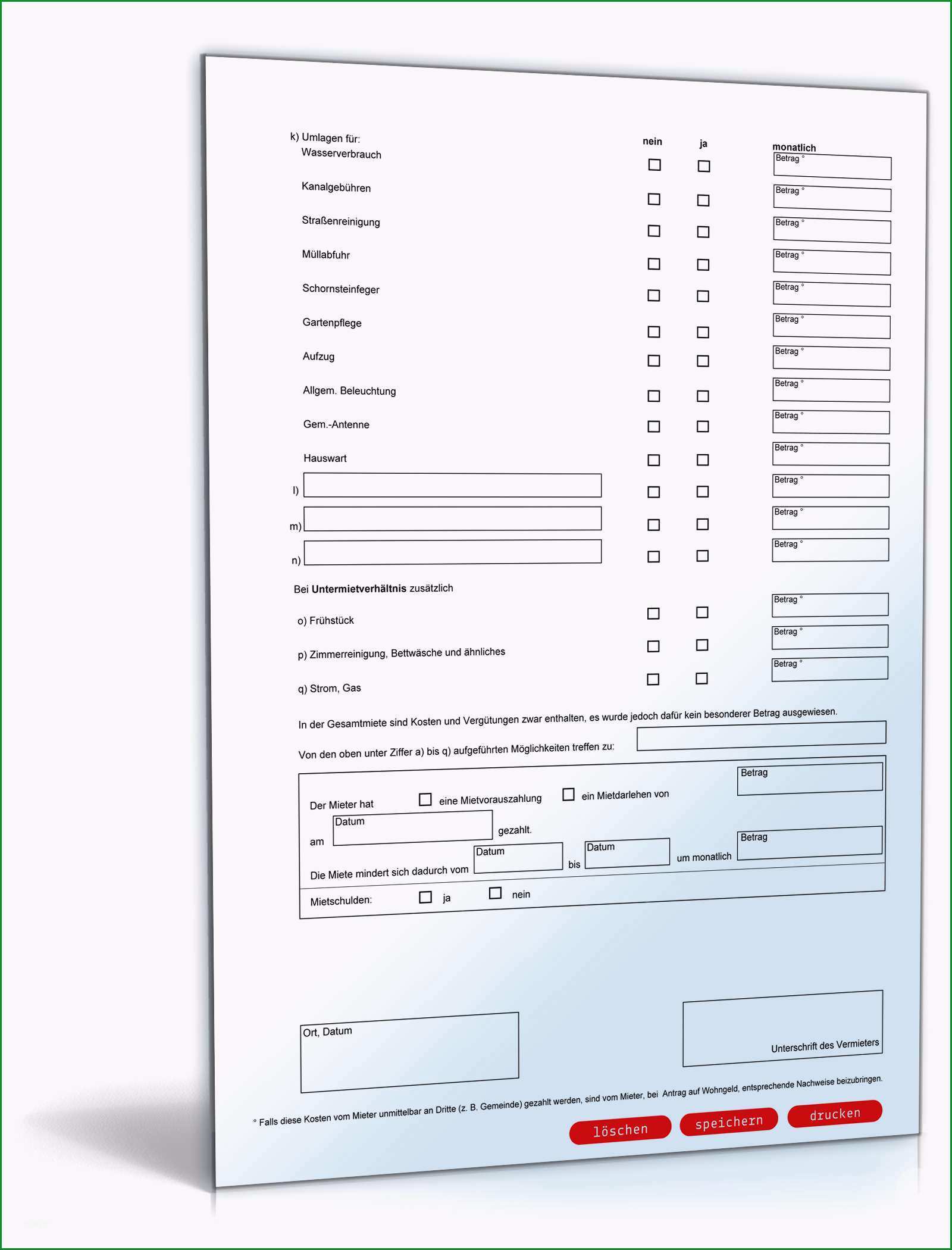 mietbescheingung