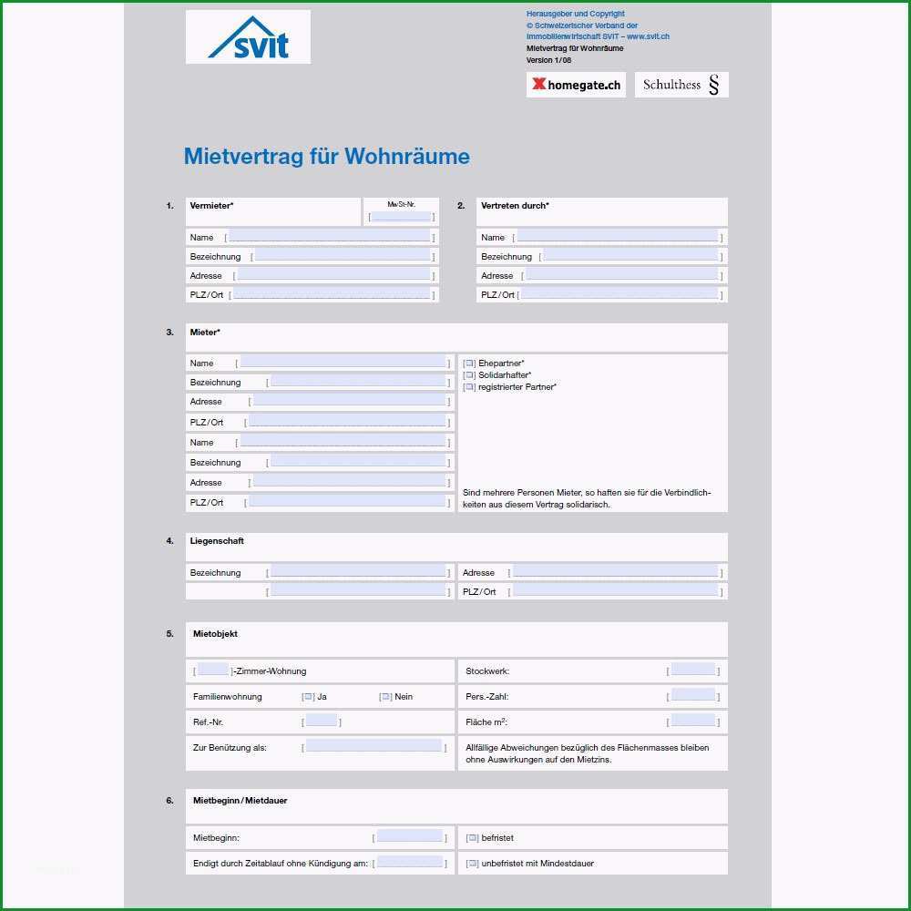 mietvertrag schweiz