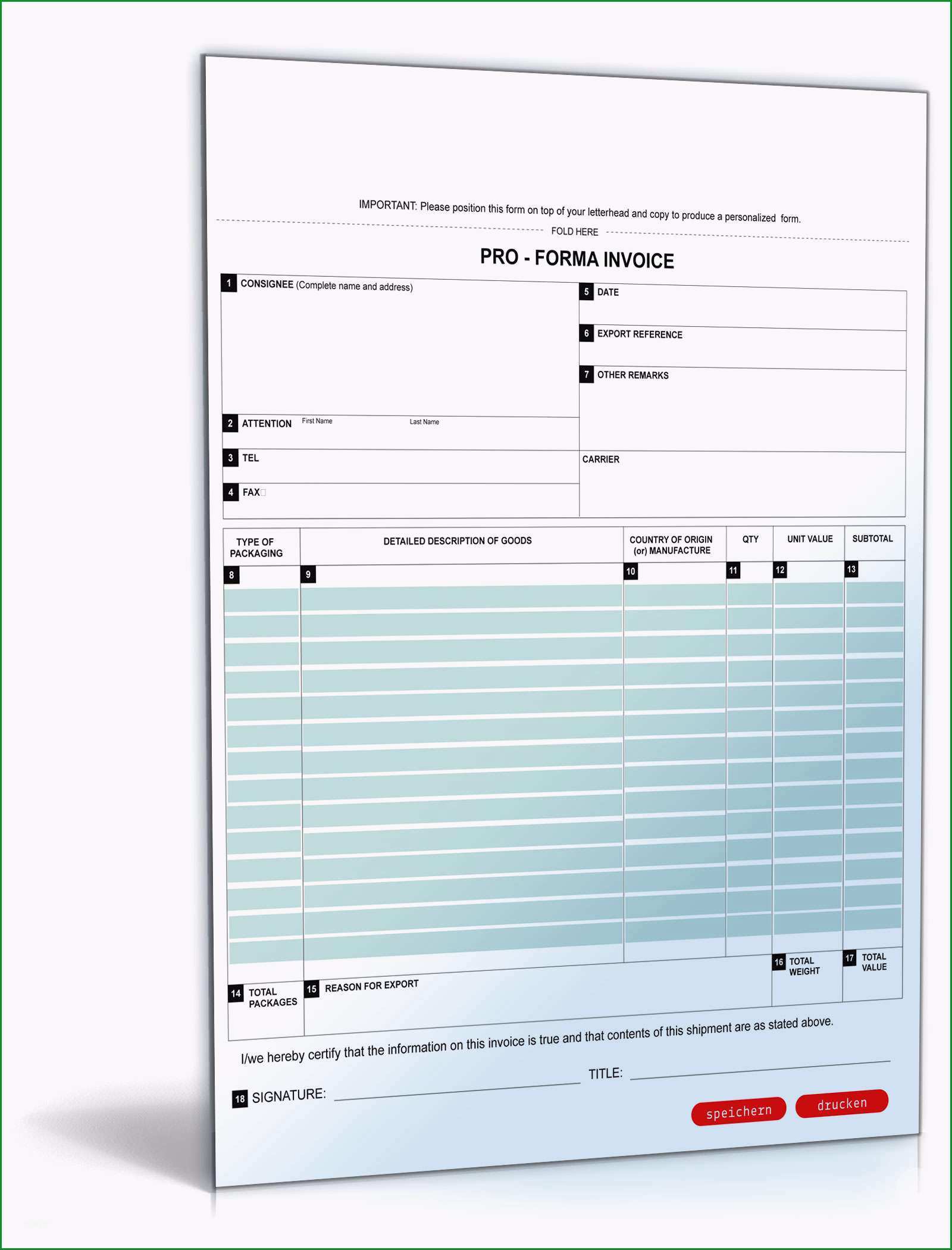 proforma invoice