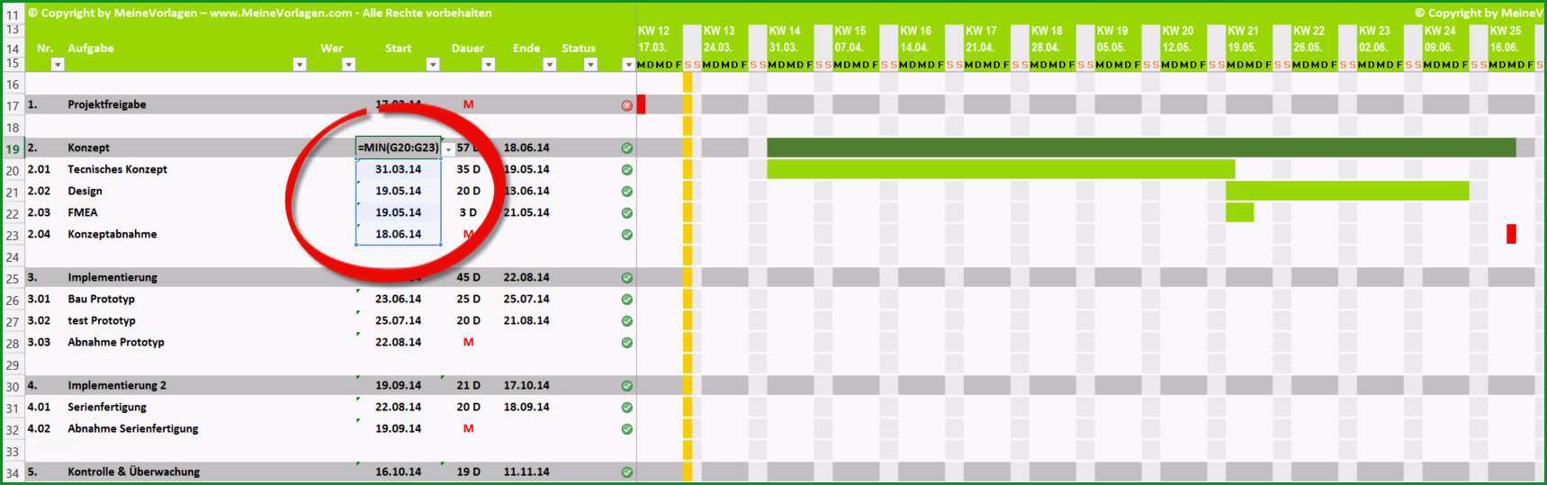 projektplan terminplan