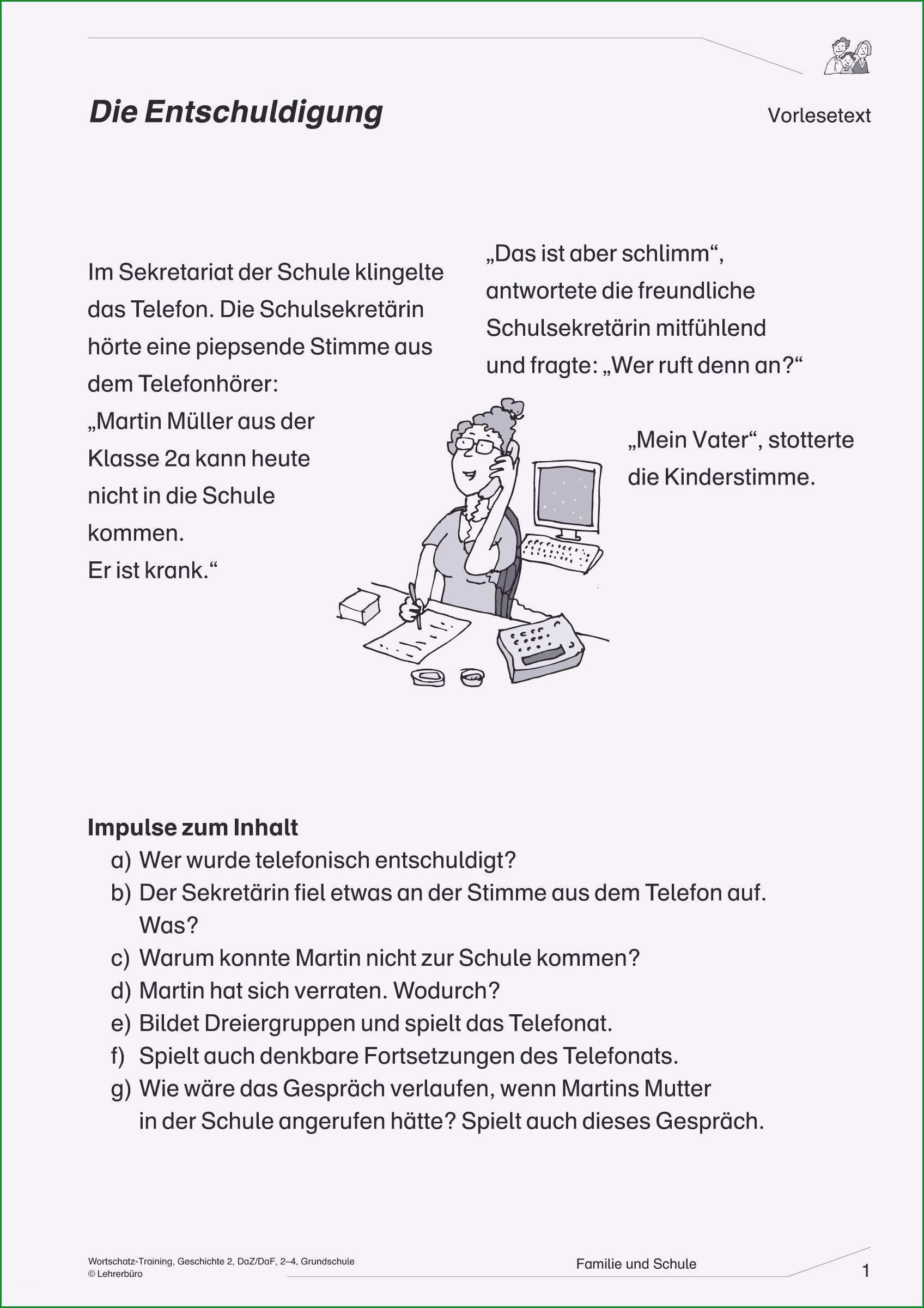 schulentschuldigung vorlage