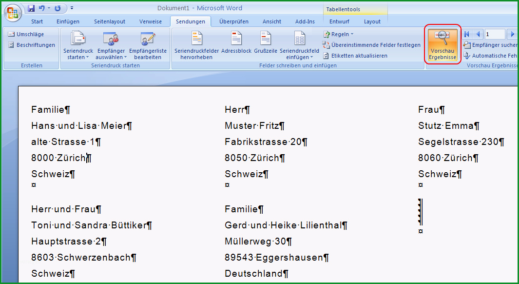 serienbrief etiketten in word 2007 erstellen