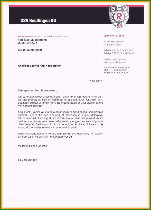 sponsoren anschreiben vorlage kostenlos musterschreiben sponsoring anfrage beratung 15 anschreiben sponsoren