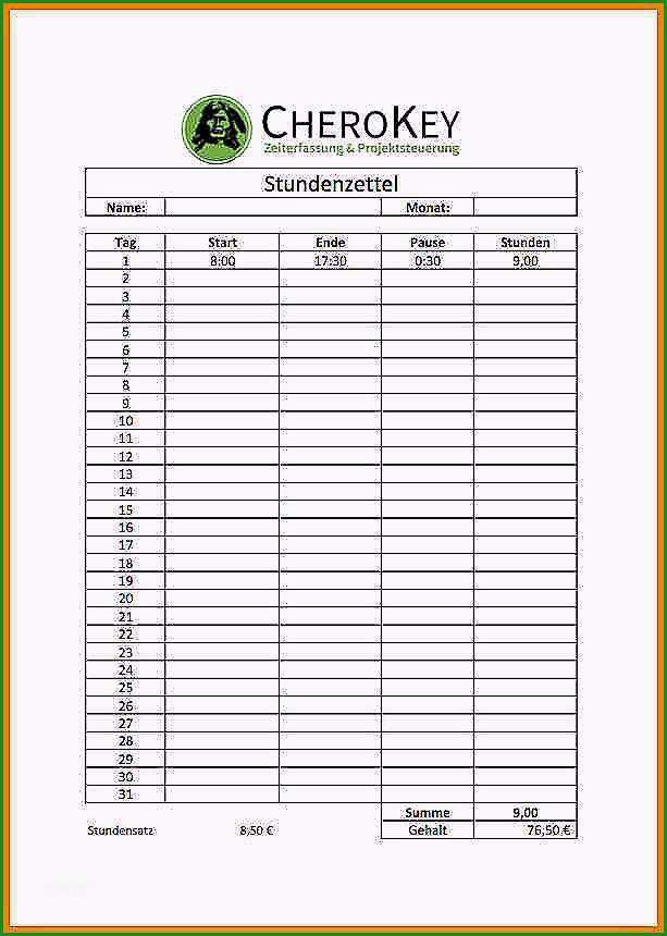 stundenzettel 2018 vorlage fabelhafte 11 stundenzettel excel vorlage kostenlos