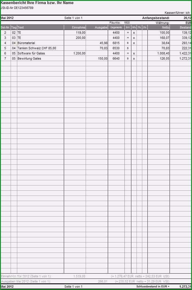 tabelle vorlage hubsch excel kassenbuch fur alle jahre bei freeware