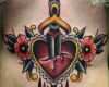 Außergewöhnlich Tattoo Vorlage Sternum Herz Mit Schwert