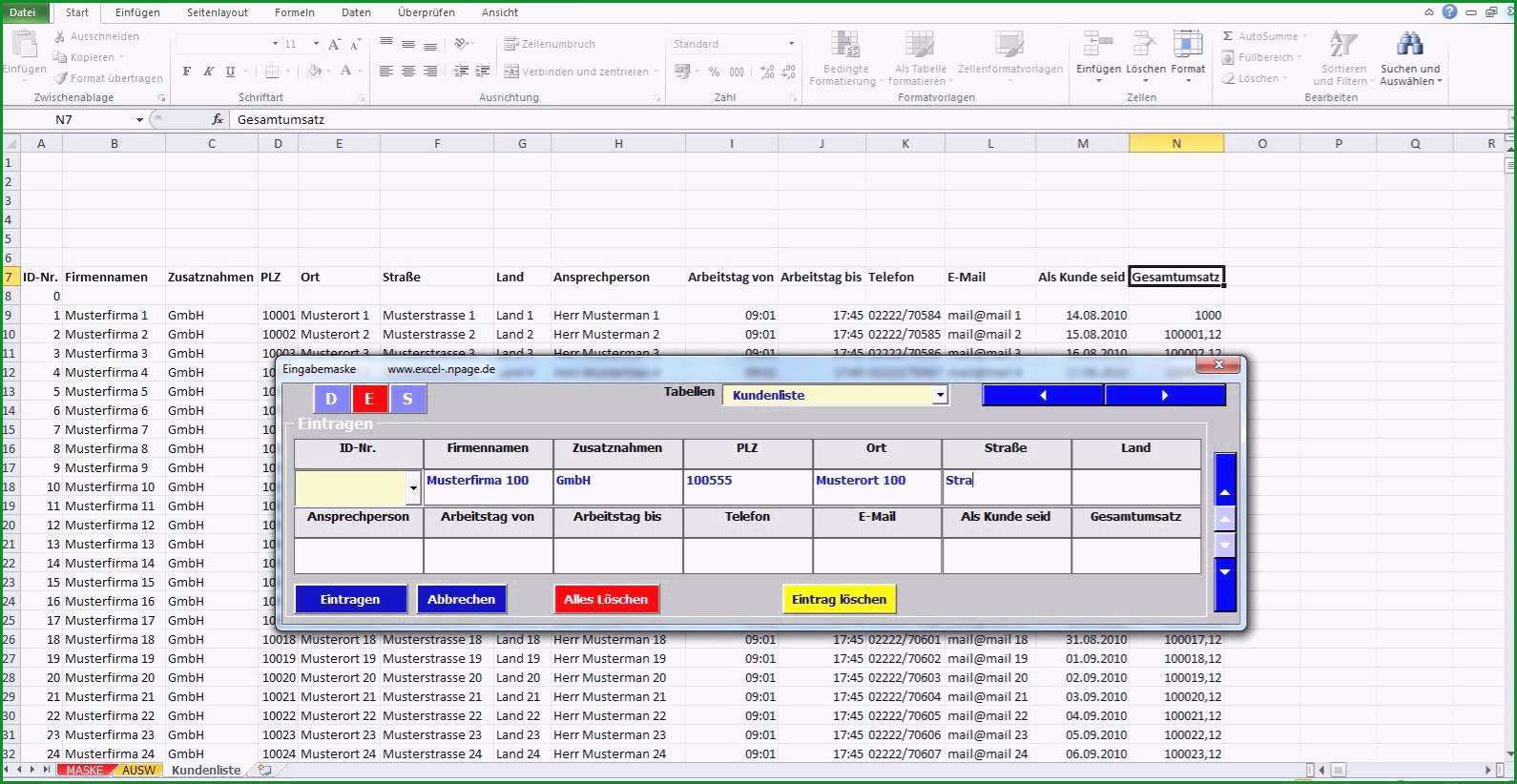 kundenliste excel vorlage kostenlos