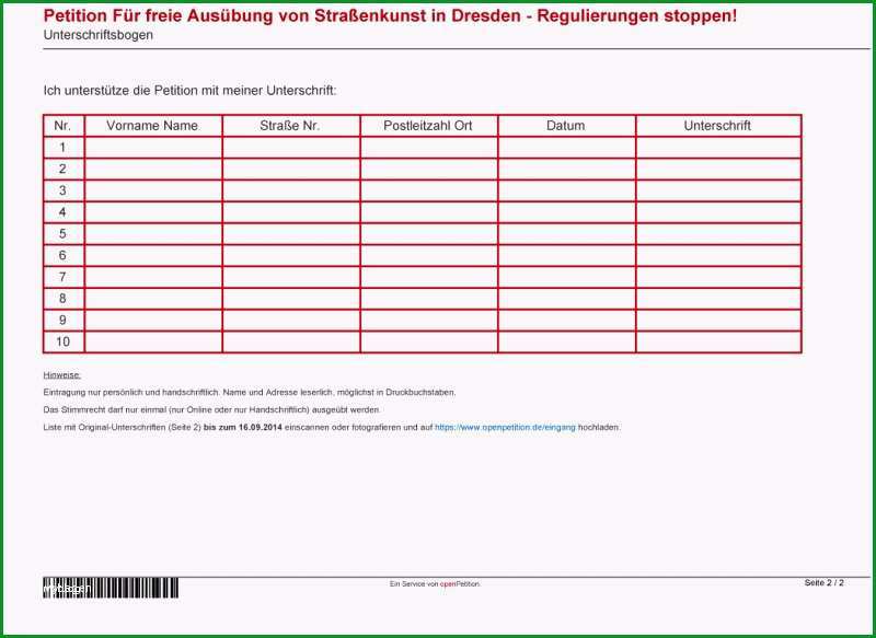 unterschriften sammeln vorlage erstaunlich 5 000 unterschriften erreicht freie strasenkunst fur alle