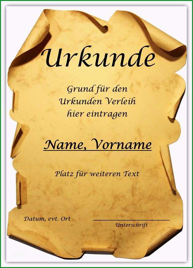 Außergewöhnlich Urkunde