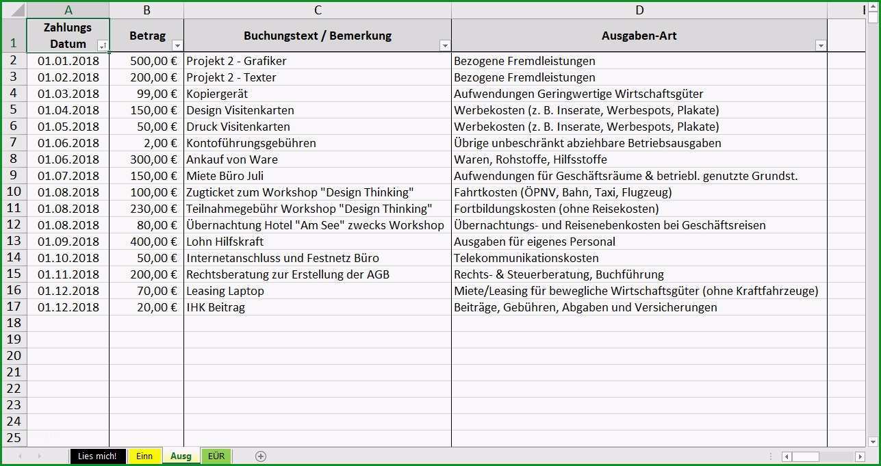 vorlage excel buchhaltung angenehm eur light kostenlose vorlage fur kleinunternehmer