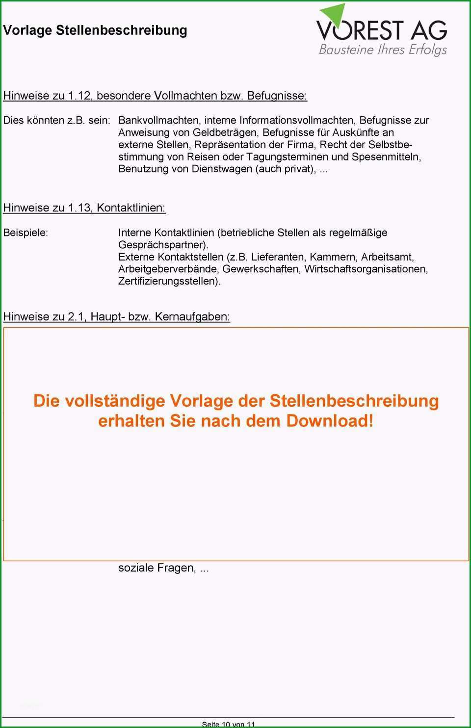 Vorschau pdf vorlage stellen und arbeitsplatzbeschreibung