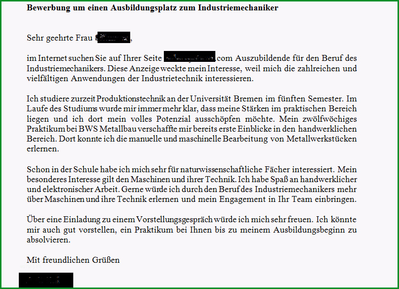 was koennte man an der bewerbung noch verbessern