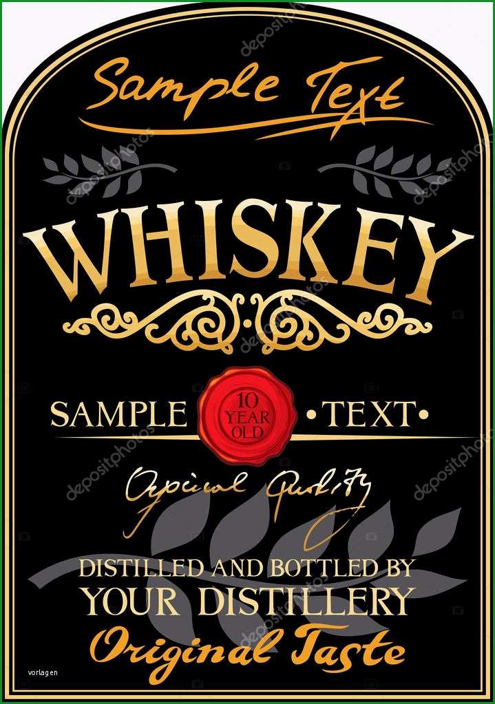 stock illustration whiskey label