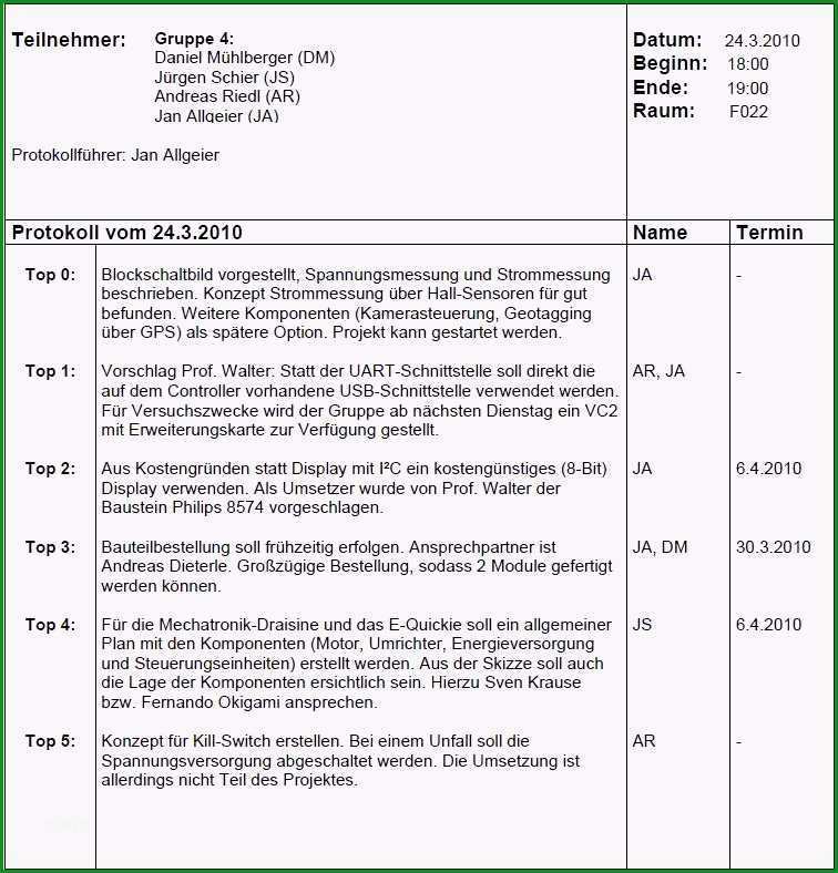 12 protokoll meeting vorlage