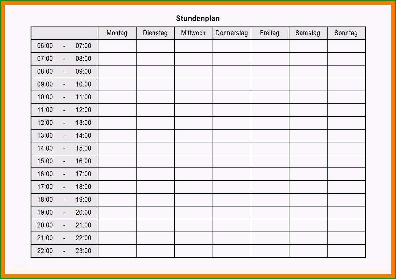 12 wochenarbeitsplan vorlage