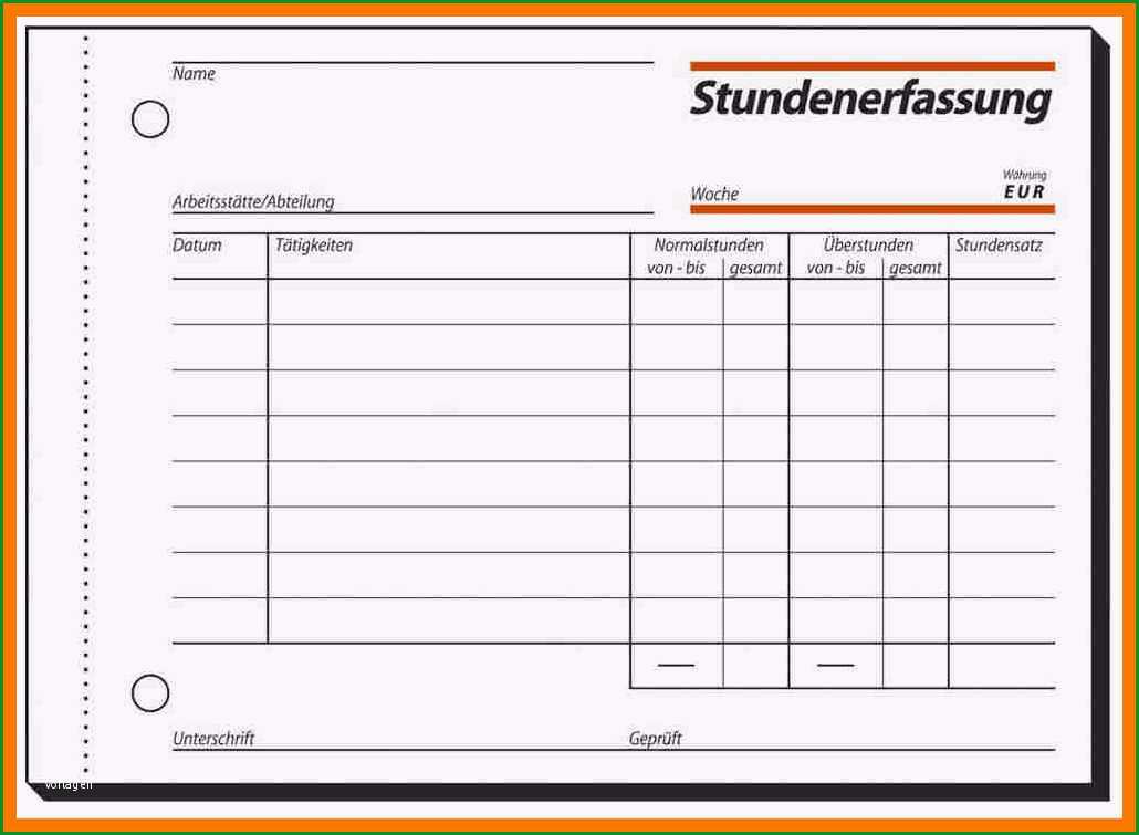 14 vorlage stundenzettel