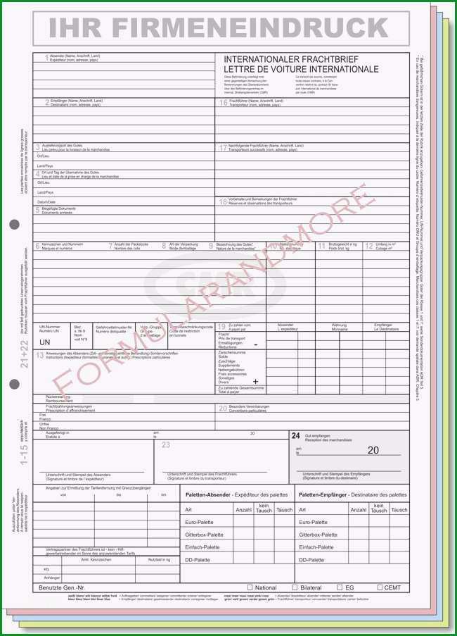 15 frachtbrief vordruck