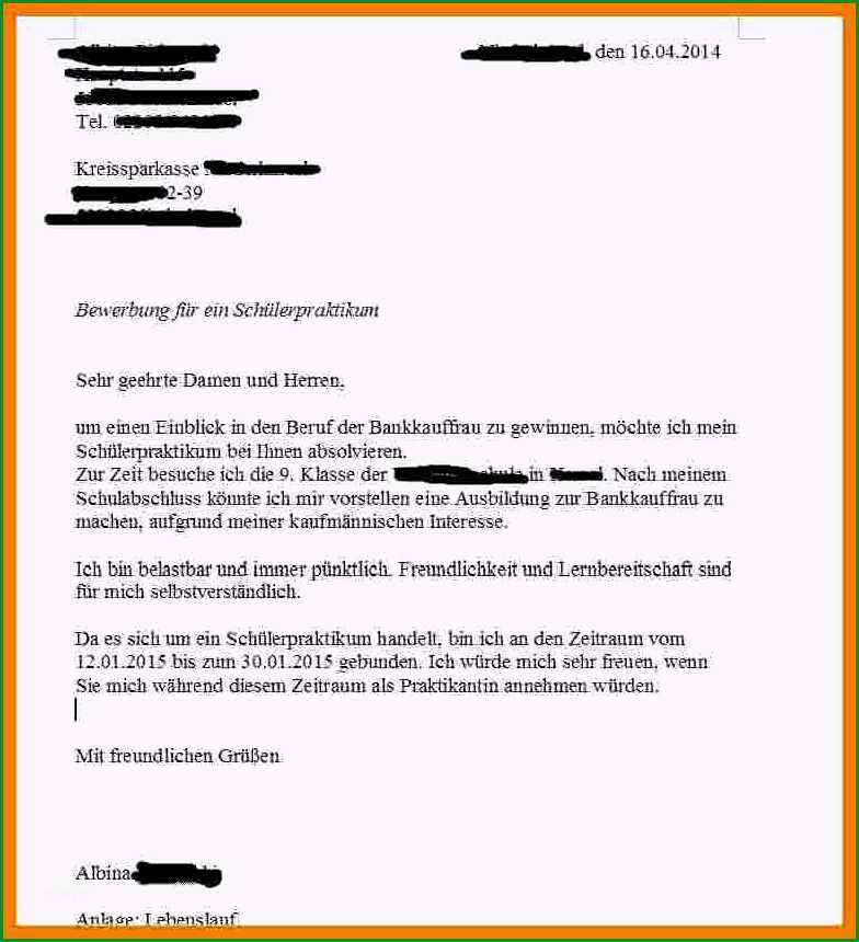 19 bewerbung sozialpraktikum vorlage