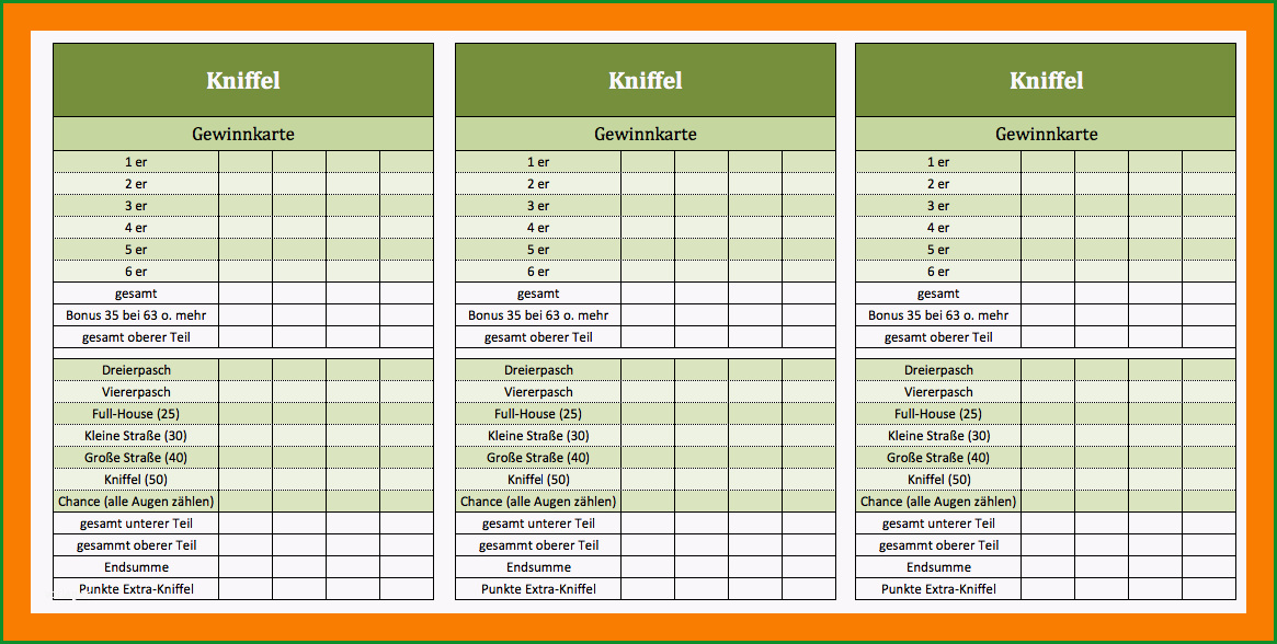 7 yatzy vorlage excel