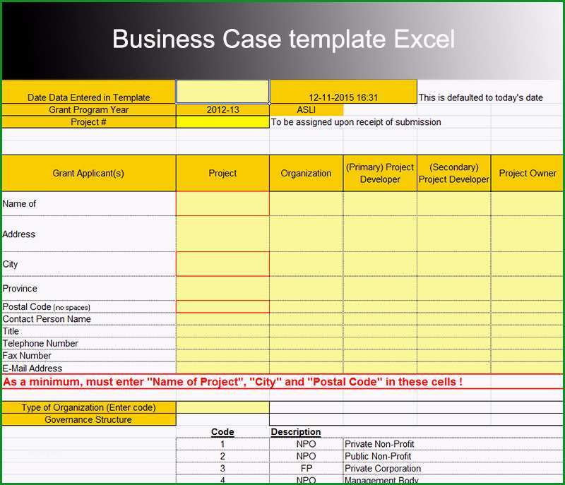 business case template