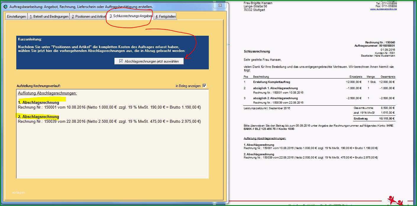 abschlagsrechnung