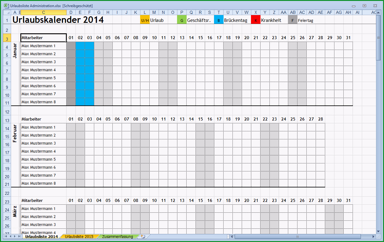 ansprechender excel urlaubskalender fuer den arbeitsplatz