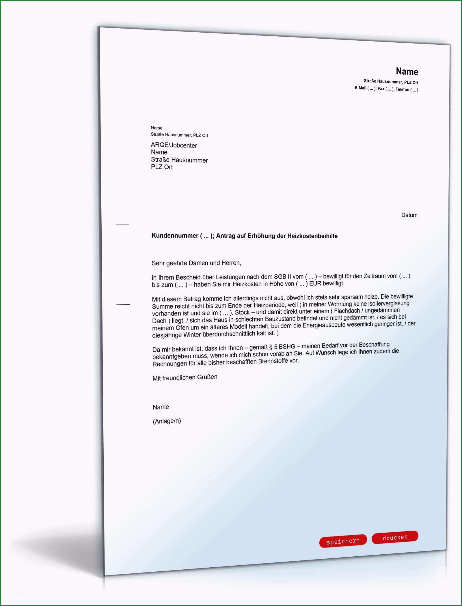 widerspruch festsetzung heizkostenbeihilfe