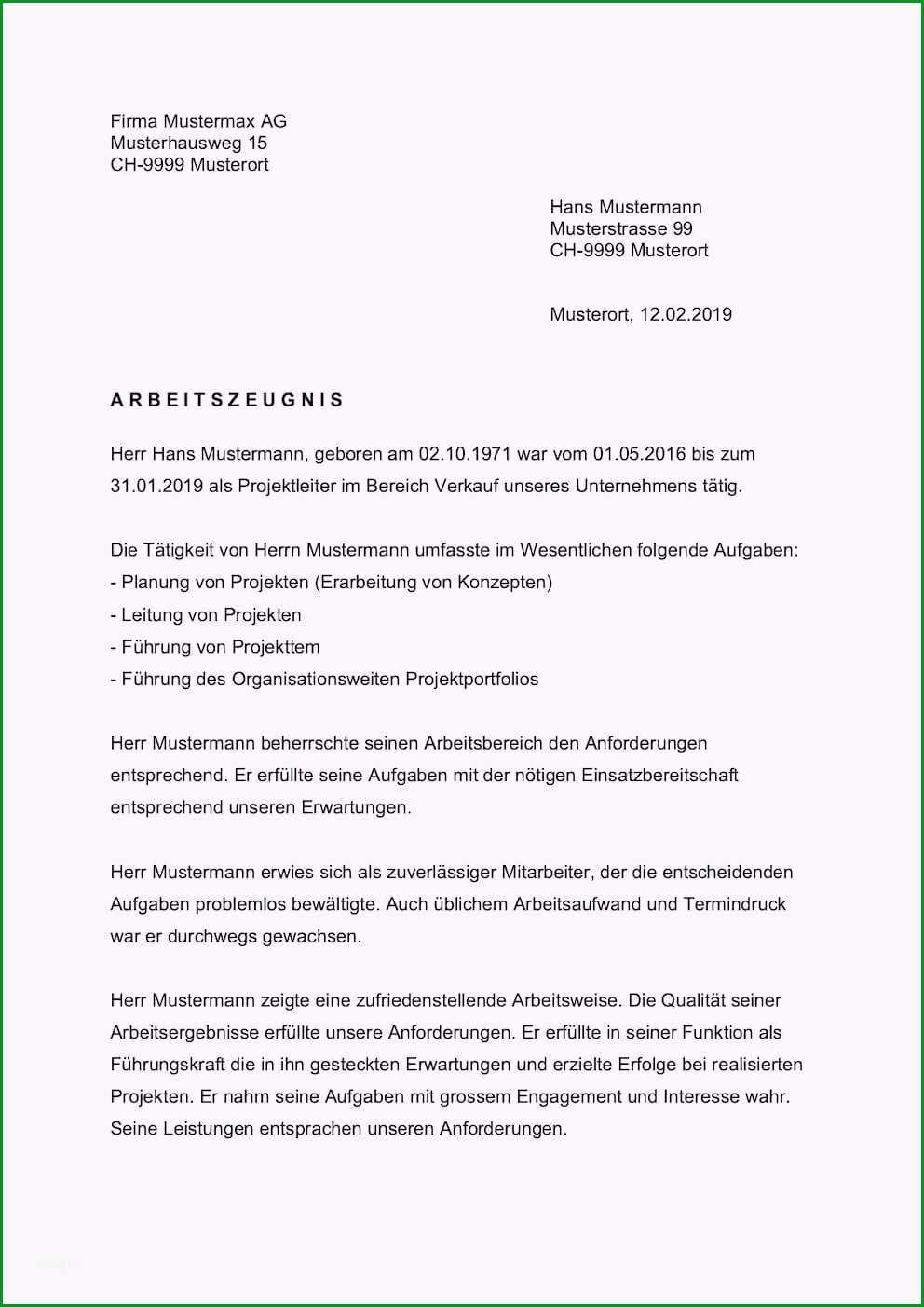 Ausgezeichnet Arbeitszeugnis Muster &amp; Vorlagen Schweiz