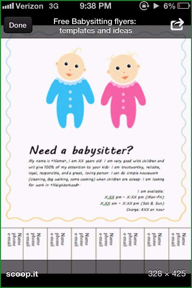 Babysitter Flyer Vorlage Deutsch: 16 Beratung Sie Müssen Es Heute Versuchen 1